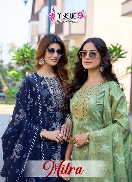 Mitra By Mystic 9 Fancy Vertican Bulk Kurti With Bottom Dupatta Orders In India